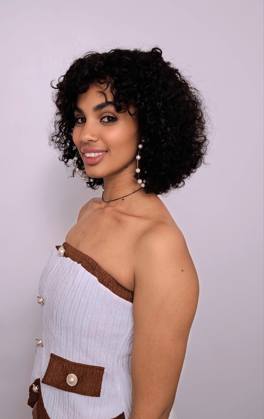 100% human hair curly fringe Bob wig